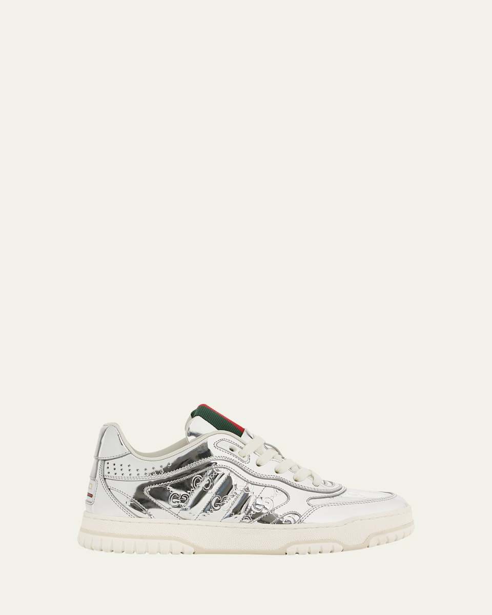 ReWeb GG Low-Top Metallic Leather Sneakers